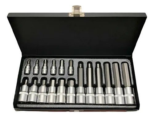 Set de Puntas Hexagonales con Tubos x 18 Piezas