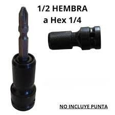 Mandril Adaptador 1/2" Para Puntas 1/4"
