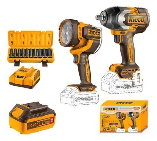 KIT IMPACTO 850 -LINTERNON -JGO TUBO LARGO-2 BAT 5 AMP-CARGADOR RAPIDO