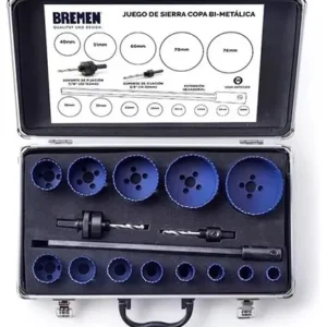 SIERRA COPA BI-METALICA SET 16Pzs [19-76mm] CAJA ALUMINIO BREMEN®