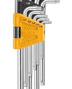 JUEGO 9 LLAVES ALLEN INDUSTRIAL TORX T-10,T-15,T-20,T-25,T-27,T-30,T-4