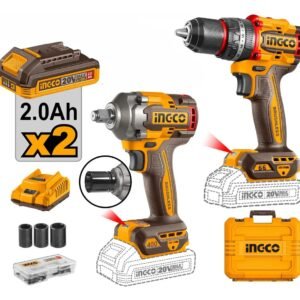 TALADRO PERCUTOR 66NM + LLAVE IMPACTO 400NM - 20V - KIT MALETIN