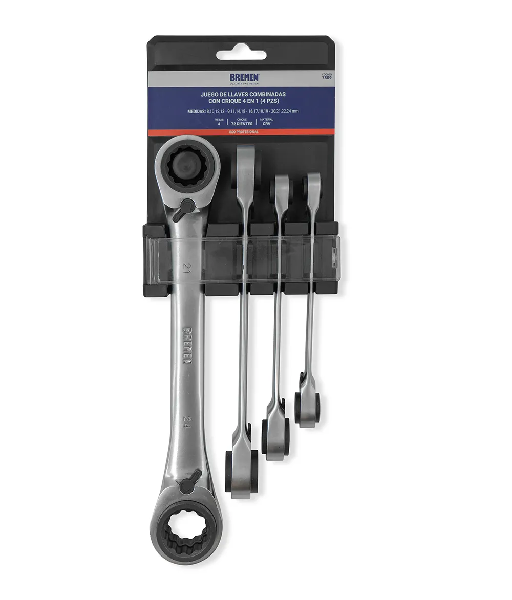 JUEGO DE LLAVES CON CRIQUE (4 PZS) BREMEN®